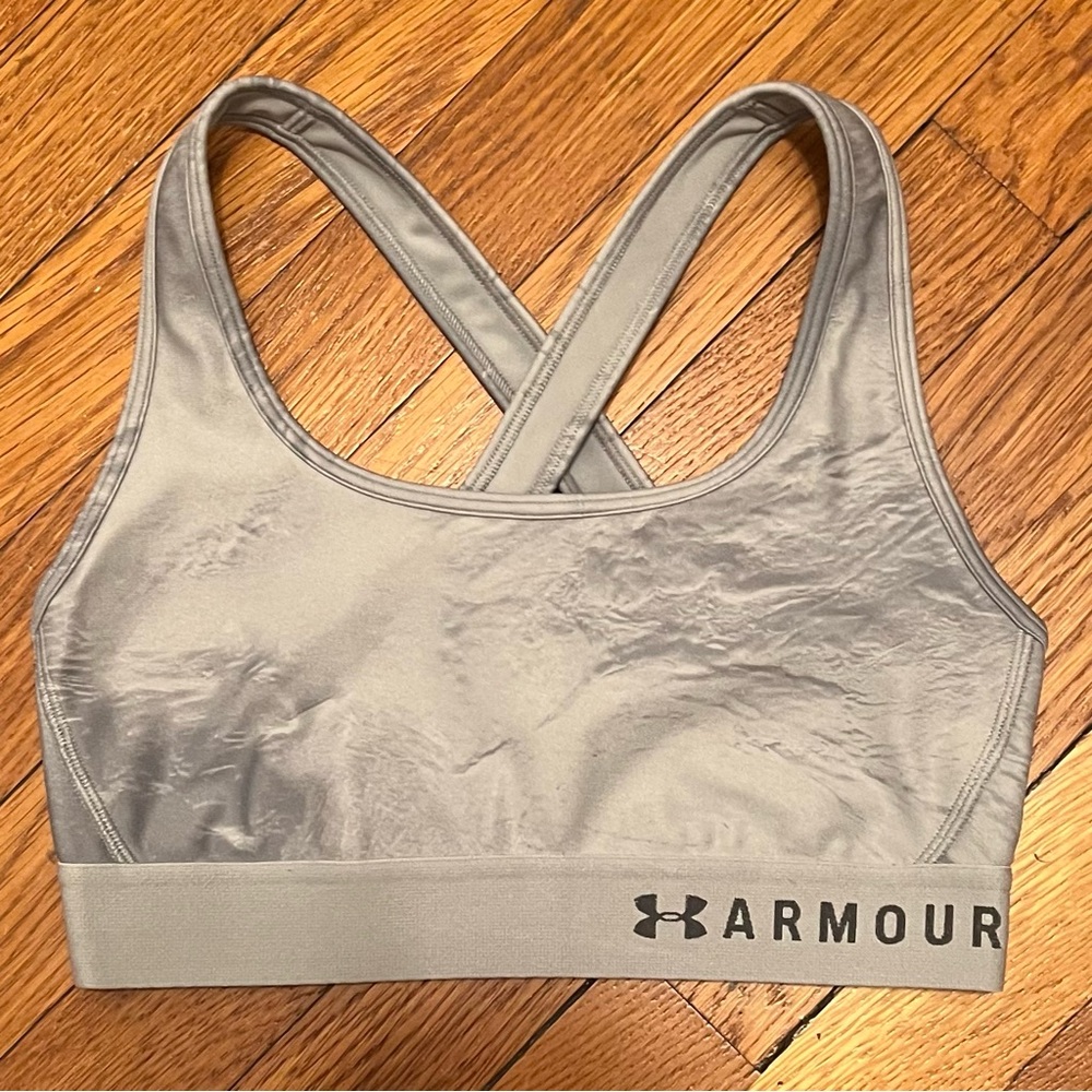 Under Armour Mid Crossback Sports Bra in Mod Gray Size Small